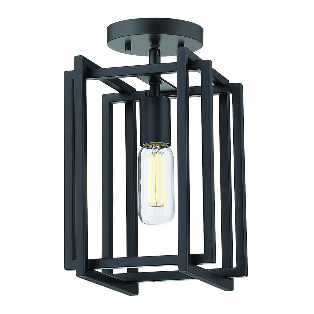 Golden Lighting Tribeca 1-light Semi-Flush Mount in Matte Black